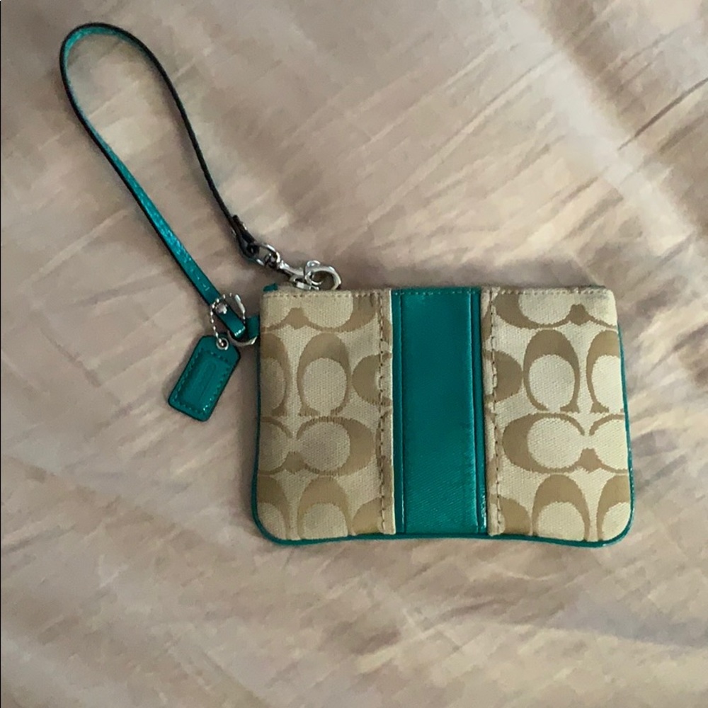 Coach Small Wristlet | Color: Blue/Gold | Size: OS